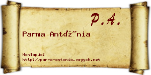 Parma Antónia névjegykártya